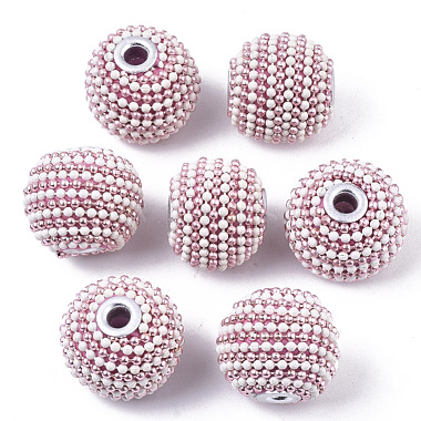 Pink Round Polymer Clay Beads