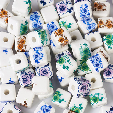 72Pcs 4 Color Handmade Porcelain Ceramic Beads Strands(PORC-FW0001-01)-2