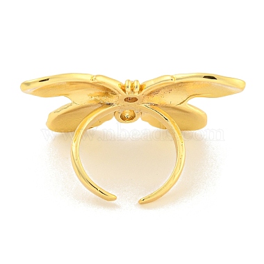 Rack Plating Butterfly Brass Finger Rings for Women(RJEW-C103-05G)-3