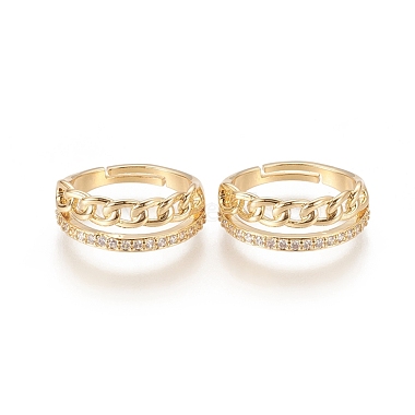 Clear Brass+Cubic Zirconia Finger Rings