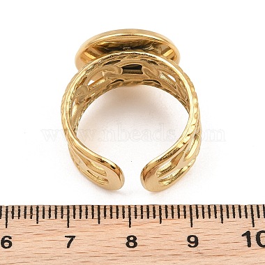 304 Stainless Steel Cuff Ring Components(SA-CBA82C8-01E-G)-3