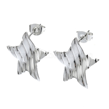 Star 201 Stainless Steel Stud Earrings