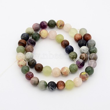 Natural & Synthetic Mixed Gemstone Beads Strands(G-P070-26-10mm)-2