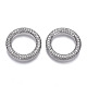 Brass Micro Pave Cubic Zirconia Linking Rings(ZIRC-T013-17P-NF)-1
