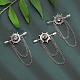 CHGCRAFT 4Pcs Crystal Rhinestone Helm with Chains Tassel Lapel Pin(JEWB-CA0001-38P)-3