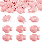 18Pcs Handmade Porcelain Beads Strands, Fish, Pink, 19x15x9mm, Hole: 1.6mm(PORC-TADJ0001-04A)