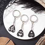 3Pcs Alloy Enamel Keychian, with Iron Split Key Rings, Platinum, 77mm(KEYC-JKC01410)