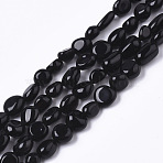 Natural Black Obsidian Beads Strands, Tumbled Stone, Nuggets, 6~9x4~7x4~7mm, Hole: 1mm, about 50pcs/strand, 15.35 inch(39cm)(G-R465-34)