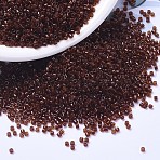 MIYUKI Delica Beads, Cylinder, Japanese Seed Beads, 11/0, (DB1392) Dark Topaz Lined Rootbeer, 1.3x1.6mm, Hole: 0.8mm, about 100000pcs/500g(SEED-MY11-DB1392)