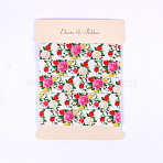 Flat Flower Printed Polyester Elastic Cord, Clothes Accessories, Colorful, 5/8 inch(15mm)(OCOR-WH0078-302J)