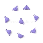 10 Sets Alloy Magnetic Clasps with Loops, Heart, Lilac, 15x9.5x6mm, Hole: 1.5mm(FIND-LP0004-76F)