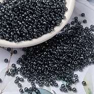 MIYUKI Round Rocailles Beads, Japanese Seed Beads, 8/0, (RR178) Transparent Gray Luster, 3mm, Hole: 1mm, about 422~455pcs/10g(X-SEED-G008-RR0178)