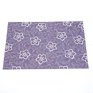 Paper Envelope, Floral Pattern, Rectangle, Dark Slate Blue, 12.5x17.5x0.02cm(DIY-WH0204-27B)