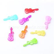 Opaque Acrylic Pendants, Violin, Mixed Color, 49.5x19x7mm, Hole: 4mm, about 170pcs/500g(SACR-S202-11)