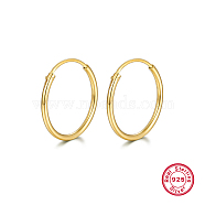 925 Sterling Silver Huggie Hoop Earrings, Real 18K Gold Plated, 18mm(HA9525-03)