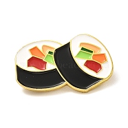 Sushi Enamel Pin, Cartoon Food Alloy Enamel Brooch for Backpack Clothes, Golden, Colorful, 17x27x7.2mm(JEWB-C009-34)