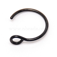 Nose Ring Hoop, 304 Stainless Steel Piercing Body Jewelry for Her, Electrophoresis Black, 9.5x9.5x1mm, Pin: 1mm, Hole: 1.5mm(AJEW-TAC0029-05A)