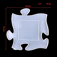 Photo Frame  Molds Food Grade Silicone Molds, for UV Resin, Epoxy Resin Jewelry Making, Puzzle Piece, White, 255x255x10mm(SIMO-PW0001-389)