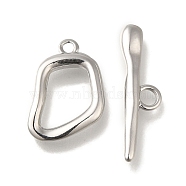 Brass Toggle Clasps, Ring, Platinum, Ring: 17x12x13mm, Hole: 1.6mm, Bar: 6x23x2mm, Hole: 2.5mm(KK-H480-04P)