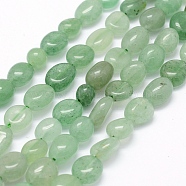 Natural Green Aventurine Beads Strands, Oval, 5~12x6~9x4~7mm, Hole: 1mm, about 50~53pcs/strand, 15.3 inch~15.7 inch(G-K230-05B)