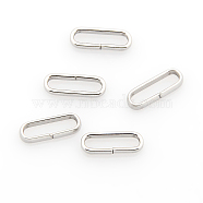 304 Stainless Steel Rectangle Quick Link Connectors, Linking Rings, Closed but Unsoldered, Stainless Steel Color, 10x3.5x2mm, Hole: 2x8.5mm, about 50pcs/10g(X-STAS-J011-04)