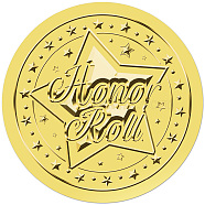 Gold Foil Paper Picture Stickers, Round Dot Decorative Stickers, Star, 205x210mm, Sticker: 38.1mm(STIC-WH0030-001)