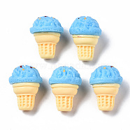 Spray Painted Resin Cabochons, Ice Cream, Cornflower Blue, 22~23x17x16.5mm(CRES-Q215-022F)