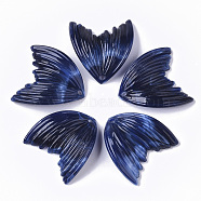 Acrylic Pendants, Imitation Gemstone Style, Wing, Dark Blue, 27x25.5x3mm, Hole: 2mm, about 370pcs/500g(OACR-T021-001B)