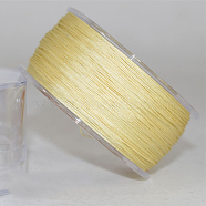 Nylon Thread Cord, For Jewelry Making, Light Goldenrod Yellow, 0.4mm, about 196.85 yards(180m)/roll(NWIR-E028-01L-0.4mm)
