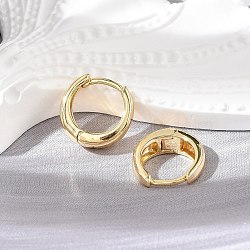 Brass Chunky Hoop Earrings for Women, Cadmium Free & Nickel Free & Lead Free, Real 18K Gold Plated, 13.5x6mm, Pin: 0.8mm(X-EJEW-G297-20G)