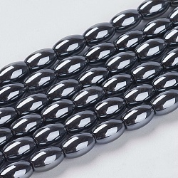 Non-Magnetic Synthetic Hematite Beads, Oval, Black, 11~12x6mm, Hole: 1.5mm, about 32pcs/strand(G-H1078-1)