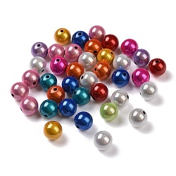 Spray Painted Acrylic Beads, Miracle Beads, Round, Bead in Bead, Mixed Color, 9.5x10x10mm, Hole: 1.8mm(X-MACR-Q154-01C)