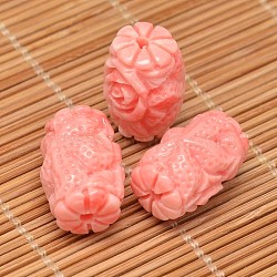 Dyed Carved Column Synthetic Coral Beads, Light Coral, 19x12mm, Hole: 2mm(X-CORA-O004-01D)