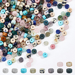 300pcs 10 Styles Natural Mixed Gemstone Beads, Heishi Beads, Disc, Mixed Dyed and Undyed, 4~4.5x2.5mm, Hole: 0.6~0.8mm, 30pcs/style(G-NB0005-30)