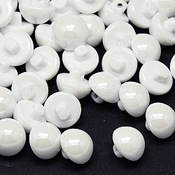 Taiwan Acrylic Shank Buttons, Full Pearl Luster, 1-Hole, Dome, WhiteSmoke, 8x8mm, Hole: 1mm(BUTT-F023-8mm-C10)