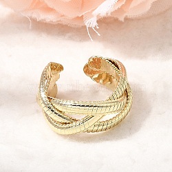 Brass Cuff Open Rings for Women, Golden, 10mm, Inner Diameter: 18mm(RJEW-F215-11G)