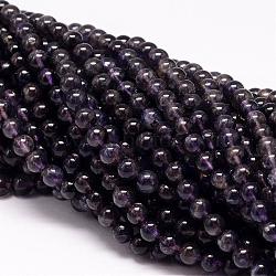 Natural Cordierite/Iolite/Dichroite Beads Strands, Round, 6mm, Hole: 1mm, about 78pcs/strand, 15.7 inch(G-P132-14-6mm)