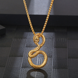 Stylish Stainless Steel Snake Pendant Necklace for Daily Unisex Wear(JS0315-1)