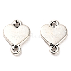Tibetan Style Alloy Connector Charms, Cadmium Free & Lead Free, Heart, Antique Silver, 12x9x2mm, Hole: 1.4mm, about 1470pcs/1000g(FIND-C043-013AS)