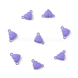 10 Sets Alloy Magnetic Clasps with Loops, Heart, Lilac, 15x9.5x6mm, Hole: 1.5mm(FIND-LP0004-76F)
