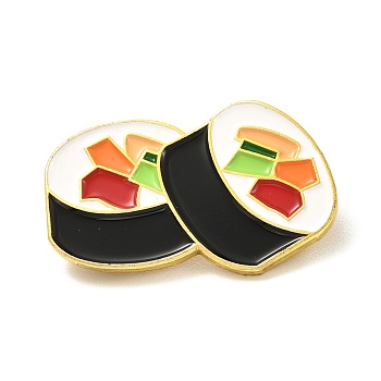 Sushi Enamel Pin, Cartoon Food Alloy Enamel Brooch for Backpack Clothes, Golden, Colorful, 17x27x7.2mm