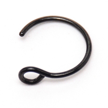 Nose Ring Hoop, 304 Stainless Steel Piercing Body Jewelry for Her, Electrophoresis Black, 9.5x9.5x1mm, Pin: 1mm, Hole: 1.5mm