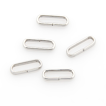304 Stainless Steel Rectangle Quick Link Connectors, Linking Rings, Closed but Unsoldered, Stainless Steel Color, 10x3.5x2mm, Hole: 2x8.5mm, about 50pcs/10g