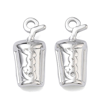 304 Stainless Steel Pendants, Coke Charm, Stainless Steel Color, 20x9x4.5mm, Hole: 2mm