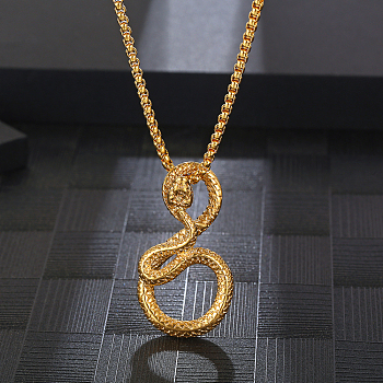 Stylish Stainless Steel Snake Pendant Necklace for Daily Unisex Wear