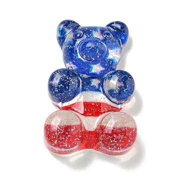 Independence Day Resin Caboshons, Bear, 29.5x19x8mm