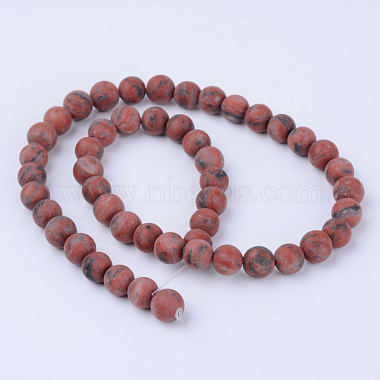 Jaspe de sésame naturel / perles de jaspe kiwi(X-G-Q462-6mm-04)-2
