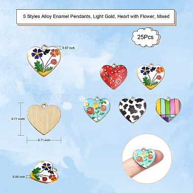 25Pcs 5 Styles Alloy Enamel Pendants(ENAM-CJ0002-72)-2