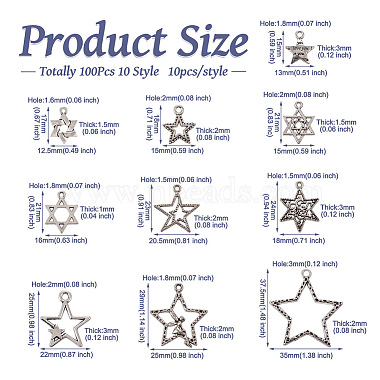 Pandahall 100Stk. 10 Anhänger aus Legierung im tibetischen Stil(TIBEP-TA0001-10)-3