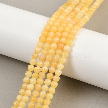 Natural Yellow Jade Bead Strands(X-G-K121-01-4mm)-2